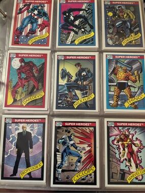 Marvel Super Heroes Trading Cards - Red, Blue, Yellow Accents 1990 Not Graded